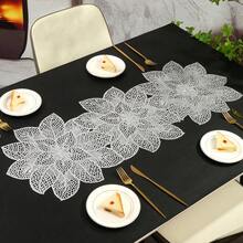 1 件/50 件紫色相思花烫金 PVC 桌旗，花形装饰，耐热餐桌垫，适用于酒店、餐厅、派对 - 彩色 - 查看 12