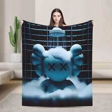 Kawss Kawaii Kaw Blanket Super Soft Warm Bed Blanket Sofa Bedding Bedroom Sofa Office Car, Four Seasons Cozy Shaggy Blanket Girls Boys Adult Gift No Linting, Machine Washable - 黑色 - 查看 3