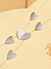1 pieza Collar elegante y minimalista con cadena con forma de corazón y flecos, adecuado para uso casual, de fiesta o diario de las mujeres