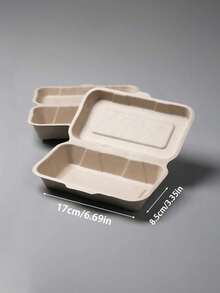 10个/1套，20个/1套，纸浆热狗盒一次性打包盒长方形食品盒牛角面包三明治外卖午餐盒组合装，纯色户外野餐便捷野餐 - 彩色 - 查看 14