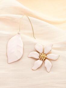 Brincos de flores assimétricos ZAA, ganchos de orelha de liga de óleo com gotas assimétricas e elegantes, brincos, brincos personalizados de flores frescas de verão