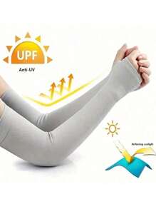 4 Pairs Sunscreen Ice Sleeves UV Protection Elastic Long Sleeves Casual Cycling Sports Gloves Summer Outdoor Arm Warmers Autumn Outfits Halloween Costumes Black Arm Sleeve Gifts For Men