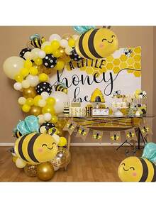 Set 2 Balon Foil Aluminium Kartun Lebah, Perlengkapan Dekorasi Pesta Ulang Tahun Bertema Lebah - Balon Lebah - View 5