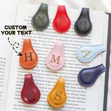 1PC Personalized Leather Magnetic Bookmark, Custom Name Leather Bookmark, Handmade Bookmark, Birthday Party Christmas Gift For Him Her Reader Book Lovers, Graduation Back-To-School Gift School Supplies,Back To School