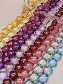 10 cái/túi 15mm Hạt Tím Hồng Vàng Chất Lượng Cao Hạt Bắt Đầu Cho Điện Thoại Chians Làm Phụ Kiện Trang Sức Hạt - Ngôi sao lớn 15mm - Xem 3