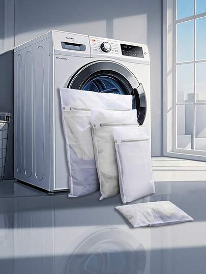 1/4pcs Home Laundry Bag Set For Delicates, Washing Machine Compatible Protective Mesh Bags For Lingerie And Bras, Anti-Knot And Anti-Deformation Design, Reusable, Durable Mesh Laundry Bags For Gentle Cycle, Prevents Snags And Entanglement, Ideal For Delicate Garments, Underwear, Hosiery, And Activewear, Easy To Store, Convenient Laundry Accessory For Household Use