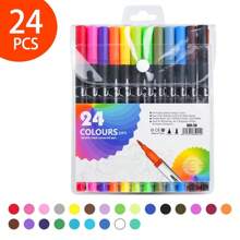 120/100/80/60/48/36/24/12pcs Double-Ended Marker Pen Set,Mark Pen Washable Soft-Tipped Pen Set Of Brushes, Multiple Set Models Available For Selection,Drawing Not Soak Paper, Art Collection, Pen To Graffiti Art Of Diy Pens, Colorful Painting Watercolor Art Mark Pen Sets, Waterproof High-Capacity Color Pen, Exquisite Gift To The Student, The Perfect Gifts Of Gifts, Marker Pen,Back To School,School Supplies