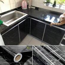 1 rouleau de papier contact marbré brillant pour décoration de pièce, autocollants muraux autoadhésifs, papier peint PVC amovible et imperméable, papier peint de style pierre pour café internet, convient pour la cuisine, la chambre, le salon, les comptoirs, la salle de bain, la décoration de la maison et la rénovation de meubles