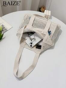 ENBEI 新款女式花朵复古假日风格手工编织肩带钩针大容量手提包女士针织镂空钩针大容量手提包，假日风格，适合婚礼、大学、生日、度假必备，完美搭配海滩配饰女士 - 彩色 - 查看 7