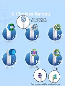 Oral-B Original Oral B EB25/EB60/EB18/EB17 Brush Heads Cross Action 16 Degree Angle Spare Dental Nozzles For Electric Toothbrush /D16/DB4010/DB4510 (Brush Head Version Is Shipped Randomly) - Multicolor - View 5