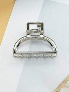 1/2/3/6 pièces Pinces à cheveux en métal en forme de mâchoire de requin de 4,5 cm, convenant aux femmes et aux filles. Pinces à cheveux fleuries, accessoires capillaires d'hiver, élégantes pinces griffes pour l'été et les vacances à la plage - Argent - Voir 11