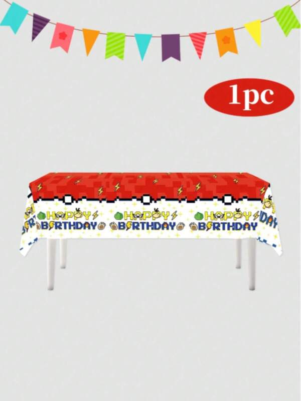 pokemon Mantel desechable con temática de Pikachu rosa, adecuado para fiestas de cumpleaños y diversas actividades de celebración