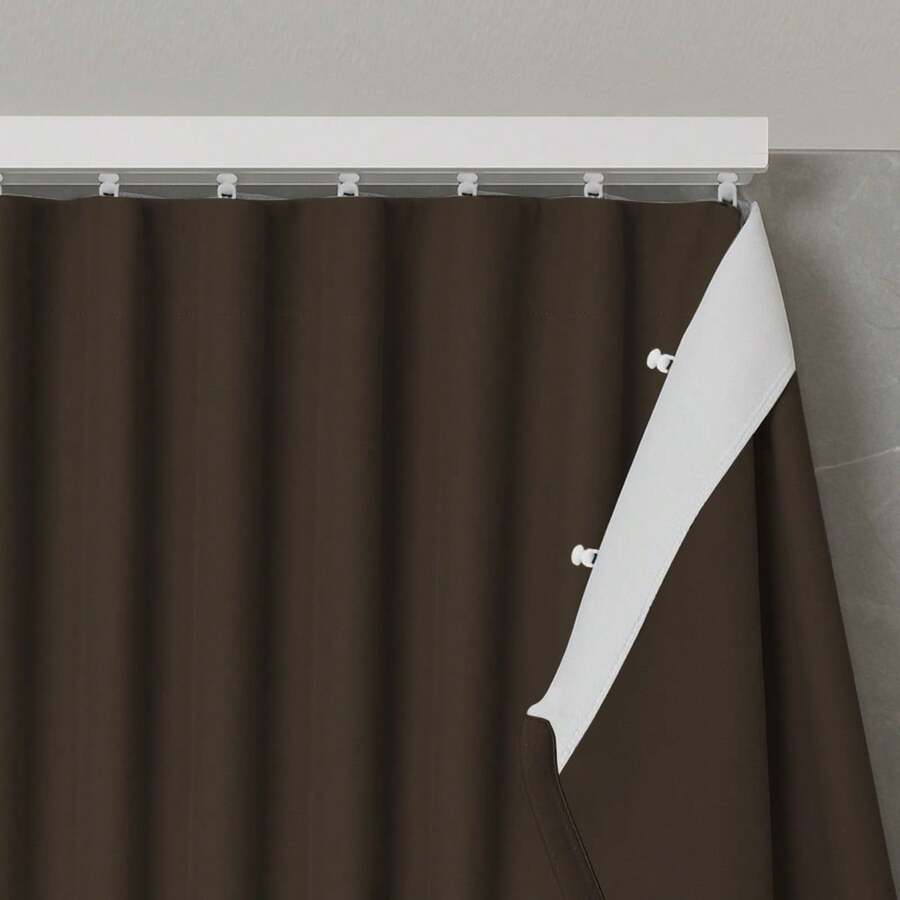 Luxury Blackout Curtain 4 And 5m X 2.80m For Swiss Track Max – Blackout Cuts Off Light For Living Room And Bedroom - 鏽棕色 - 查看 1