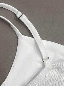 Women's Boho White Linen Casual Sexy V-Neck Camisole Tank Top, Suitable For Music Festival Concert Coachella Party, Hot Girl Spring/Summer Young Girl Daily Wear, Rave Outfits - 白色 - 查看 8