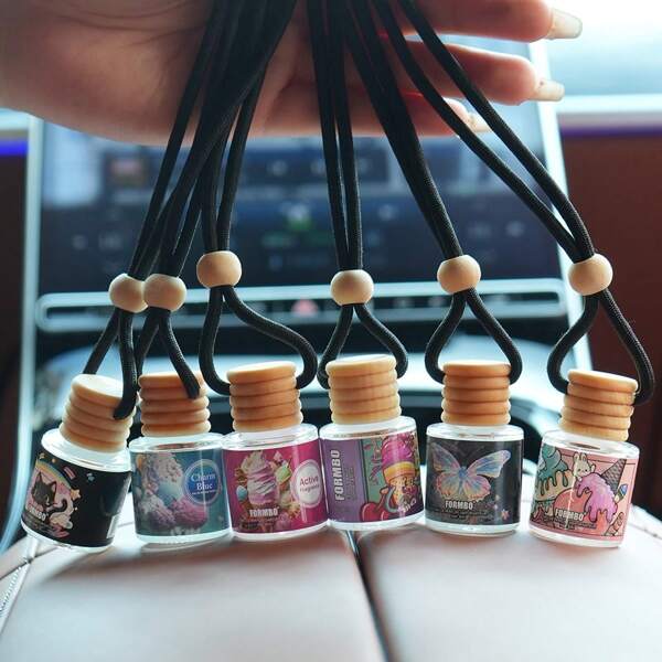 FORMBO 8ml/Bottle Car Air Freshener Diffuser, Multi-Fragrance Hanging Cord Fragrance Decoration, Gift For Friends And Family, Daily Use, Car, Study, Living Room, Bathroom, Bedroom, Wardrobe