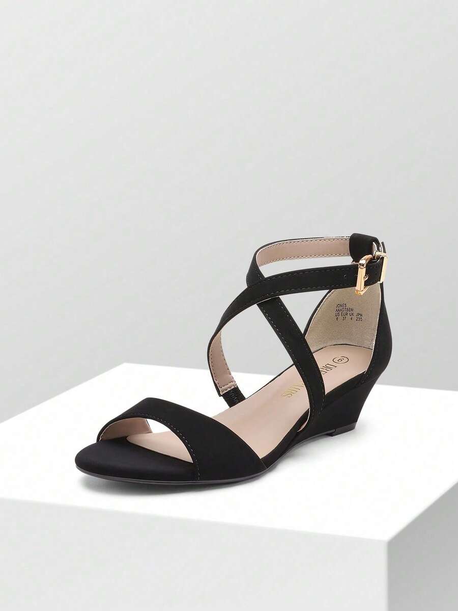 Women Wedge Sandals Adjustable Ankle Strap Open Toe Platform Low Wedge Work Wedding Party Dating Prom Pump Wedge Sandals