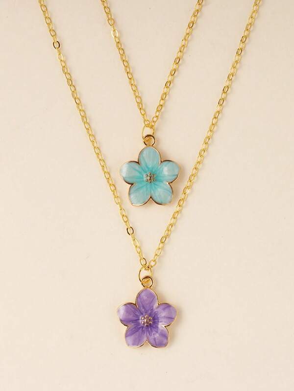 Elegante collar colgante con flores, collar tipo gargantilla de moda y versátil para mujeres, adecuado para uso diario