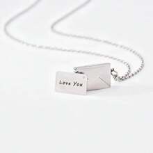 Custom Engraving Photo Locket, Sentimental Relationship Jewelry, Mail Envelope Couple Necklace, Best Friend Gift, Mom's Gift
