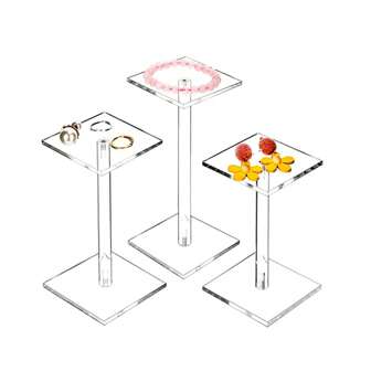 Square Acrylic Display Stand, Display Stand Base For Jewelry, Cosmetics, And Collectibles Multi-Functional Display Stands For Women Storage Organizer Travel Essentials Back To School Dormitory Storage