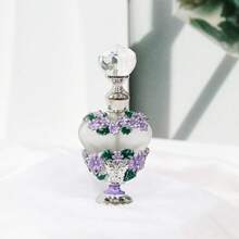 1 件 5ML 心形花香水瓶，家居装饰和梳妆台装饰品，女士和女孩礼物，适合家庭使用和旅行，便携式空瓶（仅瓶子）