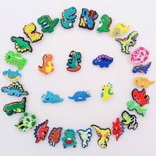 6/31pcs/Set Cartoon Casual PVC Shoe Decoration Dinosaur Shoe Charms For Summer Gift For Man