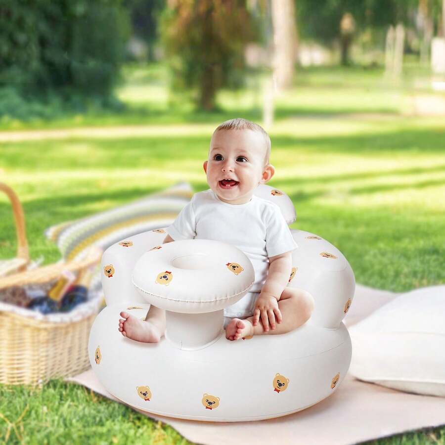 Multifunctional Inflatable Baby Learning Chair, Baby Sitting Posture Training Chair With Tray And Pillar, Suitable For Infants 3 Months And Above, Inflatable Baby Floor Seat, Baby Backrest Sofa, Inflatable Baby Seat - Multicolor - View 1