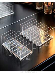 1 Conjunto Estante de Armazenamento de Paleta de Sombras Grandes e Pequenas, Caixa de Pó Transparente, Organizador de Maquiagem Compartimento de Gaveta de Mesa, Novo Estilo