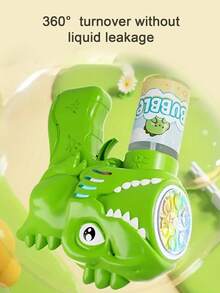 儿童可爱恐龙手持泡泡机，2种颜色可选，全自动泡泡玩具，男孩生日礼物，也可用作奖品（无需电池，无需泡泡液） - 多色 - 查看 7