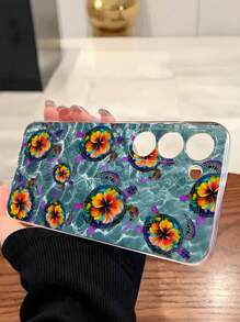 1 pieza Funda de teléfono con diseño de tortuga del océano azul compatible con iPhone, Honor, Redmi, Galaxy A04e/12/A13/A14/A34/A50/A52/A53/A54/S21/S22/S23/S24/S25/S25Ultra, 6A/7A/8A, 12T/13T