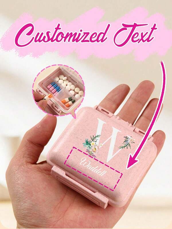 Customized Compartment Small Pill Box,Moisture Proof Pill Case, Travel Pill Organizer For Pocket,Portable Pill Box ,Elderly Pill Organizer With Large Compartments,Small Pill Organizer For Handbag Or Pocket,Suitable For Outdoor Activities, Business Trips, And Reminding The Elderly To Take Medicine On Time