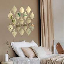 30 spiegelartige 30 Stücke tropfenförmige Spiegel Aufkleber, abnehmbare Acryl Spiegel Wandaufkleber 3D Wandkunstaufkleber, reflektierende DIY Dekorationen, abnehmbare Wanddekorationsaufkleber, geeignet für Wohnzimmer, Badezimmer, Büro Hintergrund Dekorationen, 5,7*3,1 Zoll (Gold/Silber/Schwarz)
