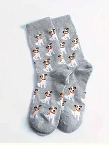 1双卡通狗狗印花情侣短袜，秋季款 - 彩色 - 查看 6