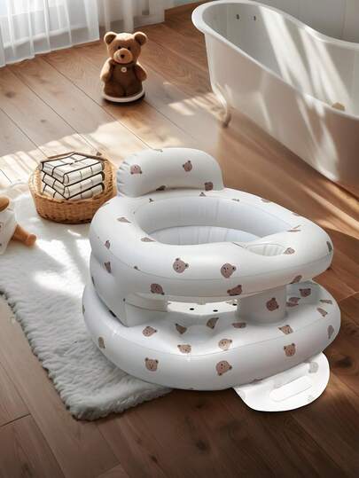 1 Piece Of Baby PVC Inflatable Bathtub, Foldable And Storable, Portable And Space-Saving, Children's Play Basin, Baby Bath Seat, Foldable / Storable / Space-Saving / Portable / Inflatable / PVC For Home Use / Outdoor