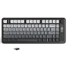 ATTACK SHARK ZIYOU LANG M75 Wireless Gaming Keyboard, With Smart Display And Knob, Bluetooth/2.4GHz Dual Mode, PBT Gradient Keycaps, Rainbow Backlight, 82-Key TKL Membrane Keyboard, Mechanical Feel, For Gaming/Office - Black - Multicolor - View 9