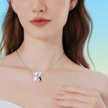 tiantianxue 1pc Silver-Plated Glow-In-The-Dark Pumpkin/Sweet Kiss/Bear Hugging Heart Beaded Pendant, Suitable For Women Bracelet/Anklet/Necklace DIY Jewelry Making, Valentine's Day Gift, Daily Fashion Accessory