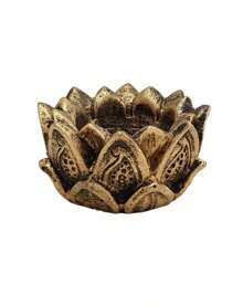 Incensário E Castiçal Flor De Lotus Em Resina 4cm 2 Unidades Par de incensarios kit com 2 incensarios castiçal