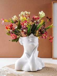 Vase avec un modèle humain simple à col doré/blanc/noir, vase de décoration de maison en résine moderne et créatif, convient pour le salon, la cuisine, la chambre, le porche et le placard. Décoration de maison, vases, ornements, décoration de table