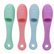 2/4 piezas Cepillo de silicona suave con forma de dedo para limpieza facial, eliminación de puntos negros, cepillo de nariz, cepillo exfoliante para limpieza facial, herramienta de cuidado