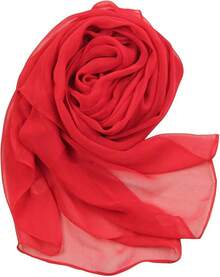 2025PANTONIGHT Long Chiffon Sheer Scarf For Womens - Red 074 - View 7