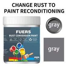 Metal Anti-Rust Paint & Rust Conversion Paint Combo Set, Suitable For Indoor & Outdoor Metal And Rust-Affected Surfaces, Waterproof, UV-Resistant, Quick-Drying, For Covering & Repairing Rust On Metals, Multiple Colors, Safe & , Odorless, Available In 180g/300g/500g Sizes