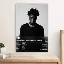 Framed  Youngboy - Top Custom Album Cover Poster - DIGITAL DOWNLOAD Album Art High Quality Custom Poster Wall Art Tracklist Poster Modern Art Room Decoration For Bedroom, Living Room, Corridor, Office, Ideal Gift, Canvas Printin - Đã đóng khung - Xem 1