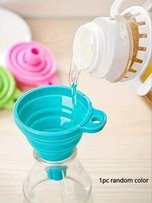 1 pièce d'entonnoir pliable en silicone - conception flexible et gain de place pour une utilisation en cuisine et au restaurant - idéal pour le transfert de liquides, confitures, haricots - sans danger pour les aliments, sélection aléatoire de couleurs