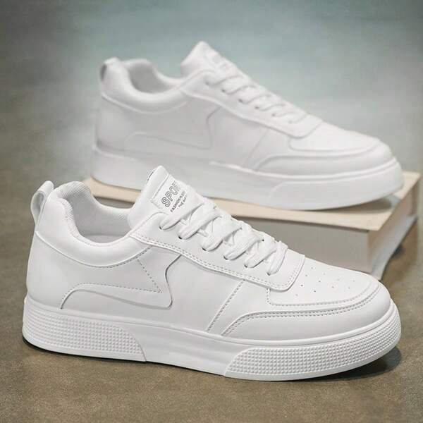 Casual sneakers met dikke zool, Koreaanse stijl, zachte zool, modieuze, veelzijdige hoogteverhogende schoen, kleine witte schoenen, ademend, voor heren, plus size