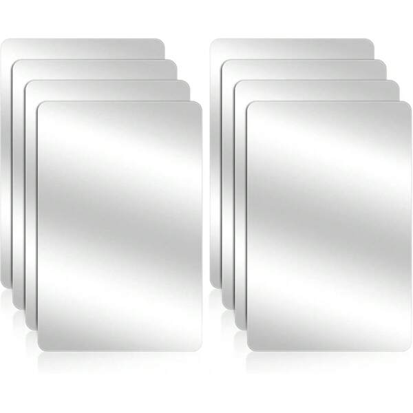 8pcs Unbreakable Plastic Square Mirror Acrylic Mirror Sheets, Mini Glass Brick Style Mirrors Suitable For Classroom, Office, Home DIY Crafts Back To School