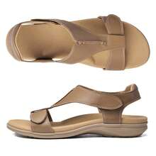 Women Sandals Casual Comfortable Lightweight Flat Outdoor Walking Shoes - Brown - View 7