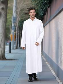 Men's High-End Casual Traditional Arabian Robe, Made Of Comfortable And Breathable Fabric, Suitable For Eid Al Fitr, Weddings, And Daily Wear In Various Sizes And Colors