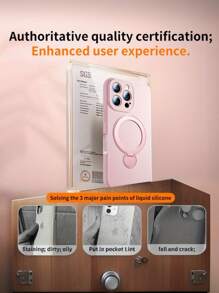 CTEGLODRIX New Luxury Design Magnetic Shockproof Stand Phone Case Compatible With Iphone 13 14 15 16 17 Pro Max With 360° Rotating Stand Camera Lens Protection + Wireless Charging Soft Cover