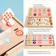 Wooden Multifunctional Matching Box, Shadow, Color, Shape And Quantity Matching Game Toy Set, Suitable For 3-4.5 Years Old Boys And Girls, Early Education And Intellectual Toy