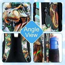 3PCS Dinosaur Backpack For Boys, 16" Little Kid Dinosaur Preschool School Bookbag And Lunch Box