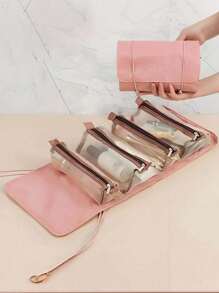 Four-In-One Cosmetic Bag, Cosmetic Storage Bag, Portable Toiletry Bag, Detachable Four-In-One Cosmetic Bag, Multi-Functional Lightweight Travel Women's Folding Travel Cosmetics Storage Toiletry Bag, Multi-Functional Folding Net Bag Toiletry Bag Portable Hanging Travel Storage Bag, Multi-Functional Folding Net Bag Toiletry Bag Portable Hanging Travel Storage Bag